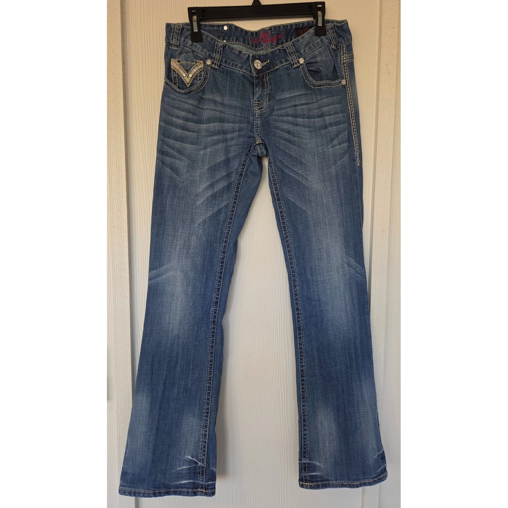 Rock & Roll Cowgirl Womens Low Rise Bootcut Jeans 31x34 Y2K Retro Western Rodeo